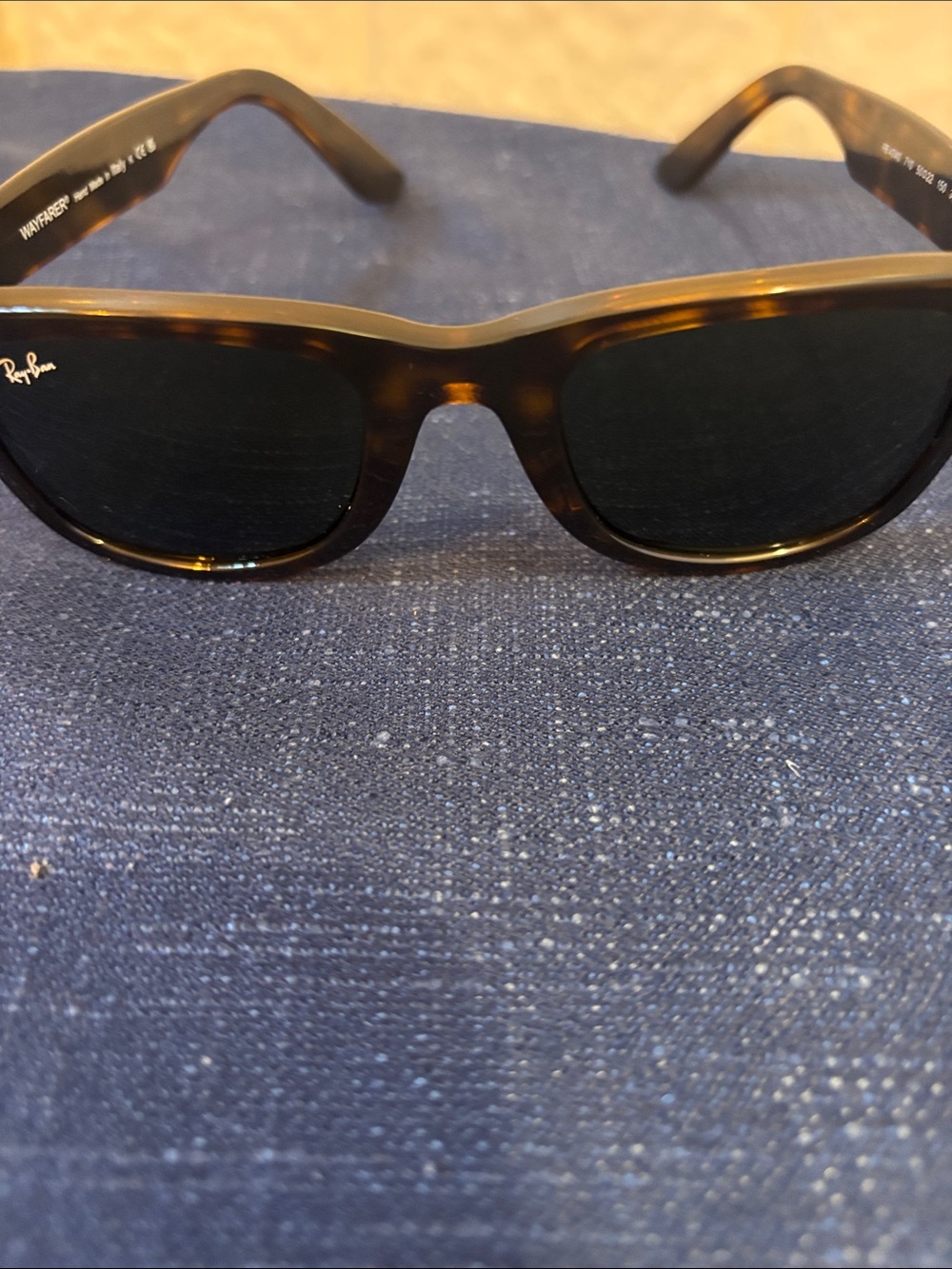 Ray-Ban Tortoise Shell Frame Sunglasses with Dark Lenses